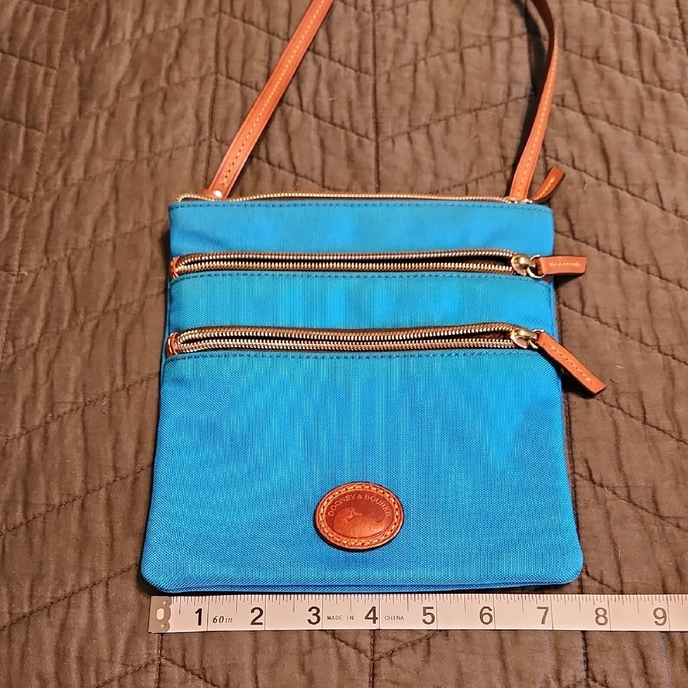 Dooney & Bourke Teal and Tan Crossbody Bag